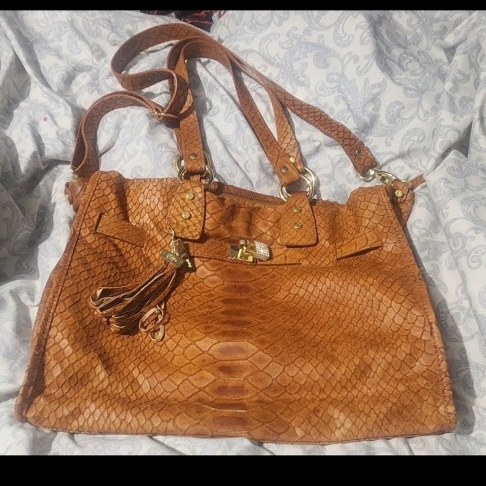 Jenrigo Italian made luxury purse tote handbag Crocodile Leather